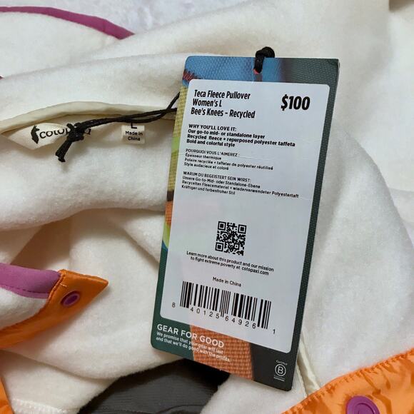 Cotopaxi NWT Ivory Teca Fleece Pullover Jacket Women Various - Picture 9 of 11